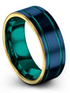 Man Plain Blue Ring Tungsten Rings Band Solid Blue Ring Band Gifts - Charming Jewelers