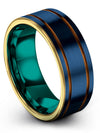 Men Friendship Bands Blue Rings Tungsten Love Bands Blue Present for Nieces - Charming Jewelers