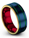 Blue Rings Wedding Ring Blue Tungsten Woman Blue over Blue Ring Unique Present - Charming Jewelers