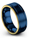 Amazing Male Promise Rings Tungsten Band Blue Fiance and Him Promise Ring Blue - Charming Jewelers