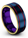 Blue Wedding Rings Set for Wife Tungsten Ring for Couples Band Sets - Charming Jewelers