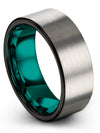 Grey Plated Wedding Set Tungsten Bands Grey Simple Bands for Men&#39;s 8mm 1st - - Charming Jewelers