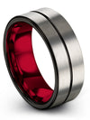 Tungsten Promise Band Grey and Black Guy Tungsten Wedding Bands Grey Black - Charming Jewelers