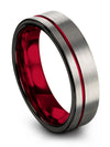 Ladies Wedding Rings Grey Black Tungsten Matte 6mm 10 Year Ring for Woman Grey - Charming Jewelers