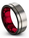 Grey Woman&#39;s Wedding Bands Tungsten Carbide Rings Men Grey Rings Gunmetal Male - Charming Jewelers