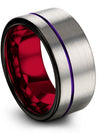 Matching Wedding Band for Husband and Fiance Tungsten Womans Grey Band - Charming Jewelers