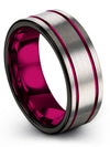 Wedding Rings for Woman Engraved Tungsten Grey Gunmetal Rings Promise Bands - Charming Jewelers