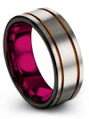 Grey Wedding Set Tungsten Ring for Male Matte Finish Graduation Rings Grey Flat - Charming Jewelers