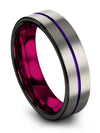 Matching Grey Purple Wedding Bands Mens Tungsten Wedding Rings Purple Line Wife - Charming Jewelers