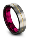Brushed Grey Wedding Ring Men Tungsten Wedding Rings 6mm Mens Promise Ring - Charming Jewelers