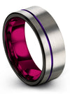 Men Wedding Ring Sets Tungsten Grey Wedding Rings Promise Ring Engraved Small - Charming Jewelers