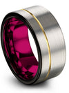 Customized Wedding Band 10mm Tungsten Plain Matching Couple Band Couples Ring - Charming Jewelers