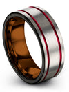 Grey Wedding Band Sets for Woman&#39;s Tungsten Lady Rings Grey and Black Hippy - Charming Jewelers