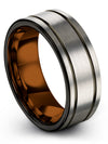 Valentines Day for Couples Tungsten Ring for Mens 8mm Brushed Jewelry Bands - Charming Jewelers