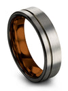 Wedding Grey Band Set for His and His Tungsten Wedding Band for Woman 6mm - Charming Jewelers