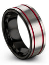 Brushed Metal Female Wedding Ring in Grey Engagement Men&#39;s