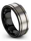 Grey Plain Wedding Bands Men Engagement Mens Band Tungsten Band for Girlfriend - Charming Jewelers