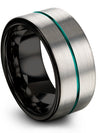Small Wedding Band Tungsten Couple Grey 10mm 6 Year Rings Bands for Guys - Charming Jewelers