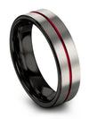 Wedding Set Bands for Wife and His Wedding Rings Tungsten Lady 6mm Grey Rings - Charming Jewelers