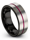 Wedding Bands Sets for Guy and Man Tungsten Bands for His and Girlfriend 8mm - Charming Jewelers