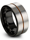 Mens Finger Rings Grey Luxury Wedding Ring Guy Promise Band Engraved Custom - Charming Jewelers