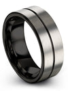 Grey Plain Wedding Rings Special Edition Tungsten Bands Engraved Womans Bands - Charming Jewelers