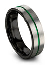 Plain Male Anniversary Ring Tungsten Wedding Ring 6mm Grey Green Midi Rings - Charming Jewelers