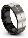 Wedding Engagement Man Band Tungsten Engraved Bands for Womans Set of Ring Grey - Charming Jewelers
