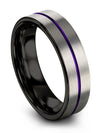 Grey Purple Wedding Rings Nice Tungsten Band Grey and Purple Rings Grey Rings - Charming Jewelers