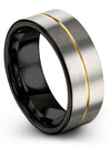 Wedding Band for Couples Grey Wedding Bands for Men Tungsten Grey Ring Set Guy - Charming Jewelers