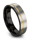 Grey 18K Yellow Gold Wedding Rings Nice Tungsten Band Grey and 18K Yellow Gold - Charming Jewelers