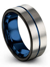 Groove Wedding Ring for Male Tungsten Grey Woman&#39;s Ring Mid