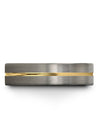 Wedding and Engagement Band Tungsten Ring for Male Grey and 18K Yellow Gold - Charming Jewelers