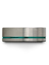 Guy Plain Grey Wedding Ring Male Rings Tungsten Grey Matching Bands Grey Teal - Charming Jewelers