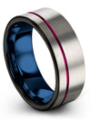 Tungsten Anniversary Ring Woman Grey Tungsten Wedding Ring Grey and Gunmetal - Charming Jewelers
