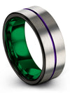 Grey Plated Wedding Bands Wife and Her Tungsten Ring Grey 8mm Ring Matching - Charming Jewelers