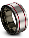 Wedding Bands Band for Men Tungsten Flat Rings Love Rings Promise Grey Wedding - Charming Jewelers