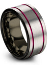 Tungsten Grey Gunmetal Promise Rings Men&#39;s Tungsten Engraved Band for Man Big - Charming Jewelers