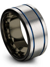 Anniversary Ring Woman&#39;s Tungsten Ring for Womans Grey 10mm Mid Bands - Charming Jewelers