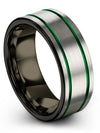 Weddings Ring Sets for Fiance and Him Tungsten Grey Wedding Ring Men&#39;s Engraved - Charming Jewelers