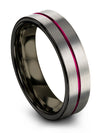 Guy Plain Wedding Rings Tungsten Jewelry Engraved Grey Ring Set Bands - Charming Jewelers