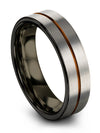 Grey Copper Promise Ring Set for Male Tungsten Mens Wedding Band Man Small Ring - Charming Jewelers