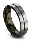 Plain Man Anniversary Band Grey Tungsten Wedding Rings Her and Her Grey Ring - Charming Jewelers