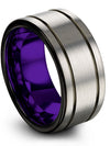 Wedding Bands for Guy Small Tungsten Grey and Gunmetal Rings Grey Promise Rings - Charming Jewelers