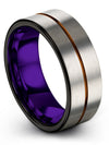 His and Her Ring Wedding Tungsten Ring for Man Grey 8mm