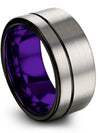 Grey Ring Woman&#39;s Wedding Men Engagement Band Tungsten Carbide Guy Love Rings - Charming Jewelers