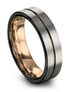 Anniversary Band Grey Tungsten Ring for Ladies I Love You 6mm Grey Bands Ring - Charming Jewelers