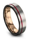 Grey Promise Ring 6mm Tungsten Bands for Male Carbide Grey
