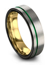 Unique Wedding Sets for Lady 6mm Guys Tungsten Bands Grey Rings Ring - Charming Jewelers