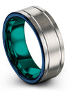 Woman Grey Wedding Rings Grey Rings Tungsten Rings for Men&#39;s Groove Rings - Charming Jewelers
